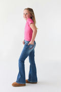 Y petite dixie flare jeans - Mid blue