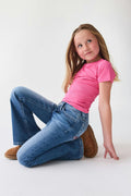 Y petite dixie flare jeans - Mid blue