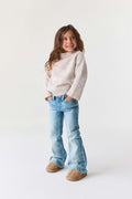 Y petite too clean flare jeans - Mid blue
