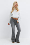 14+ low rise flap jeans petite - Gris