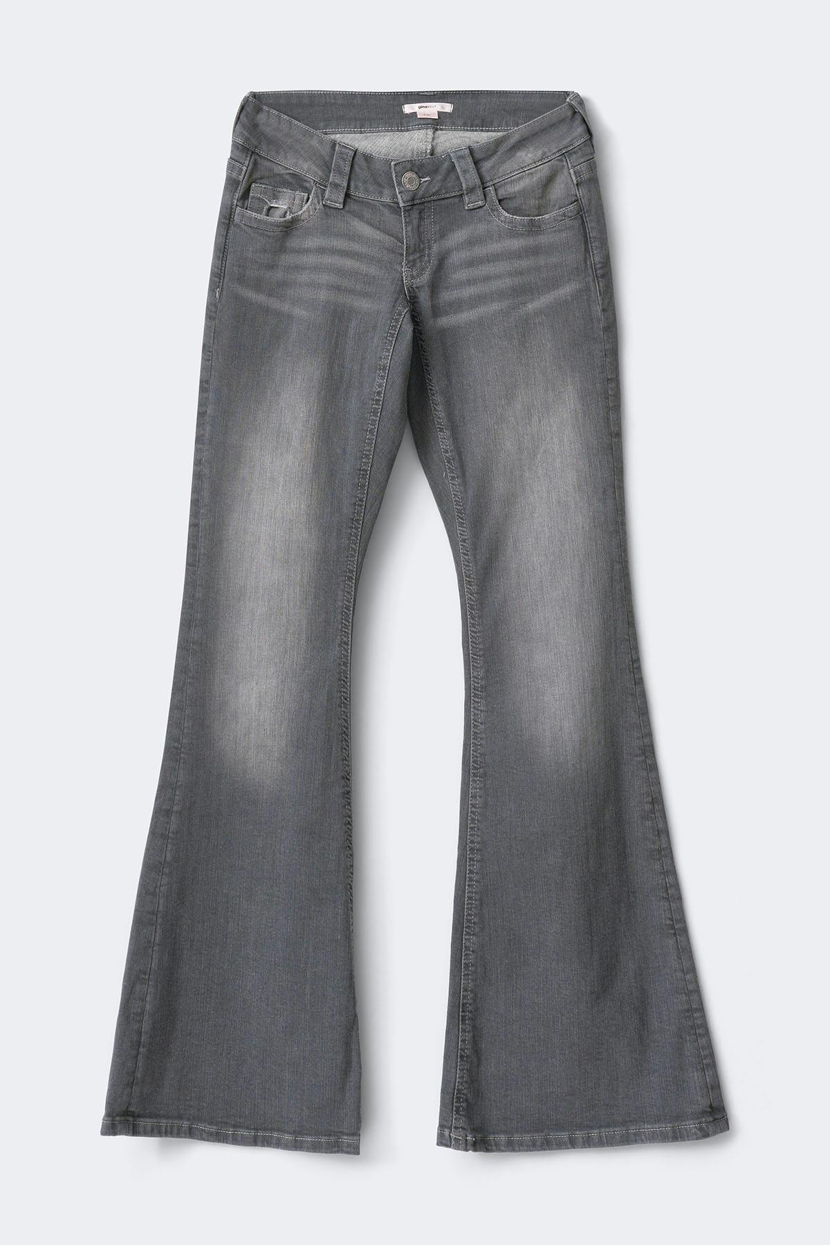 14+ low rise flap jeans petite - Gris