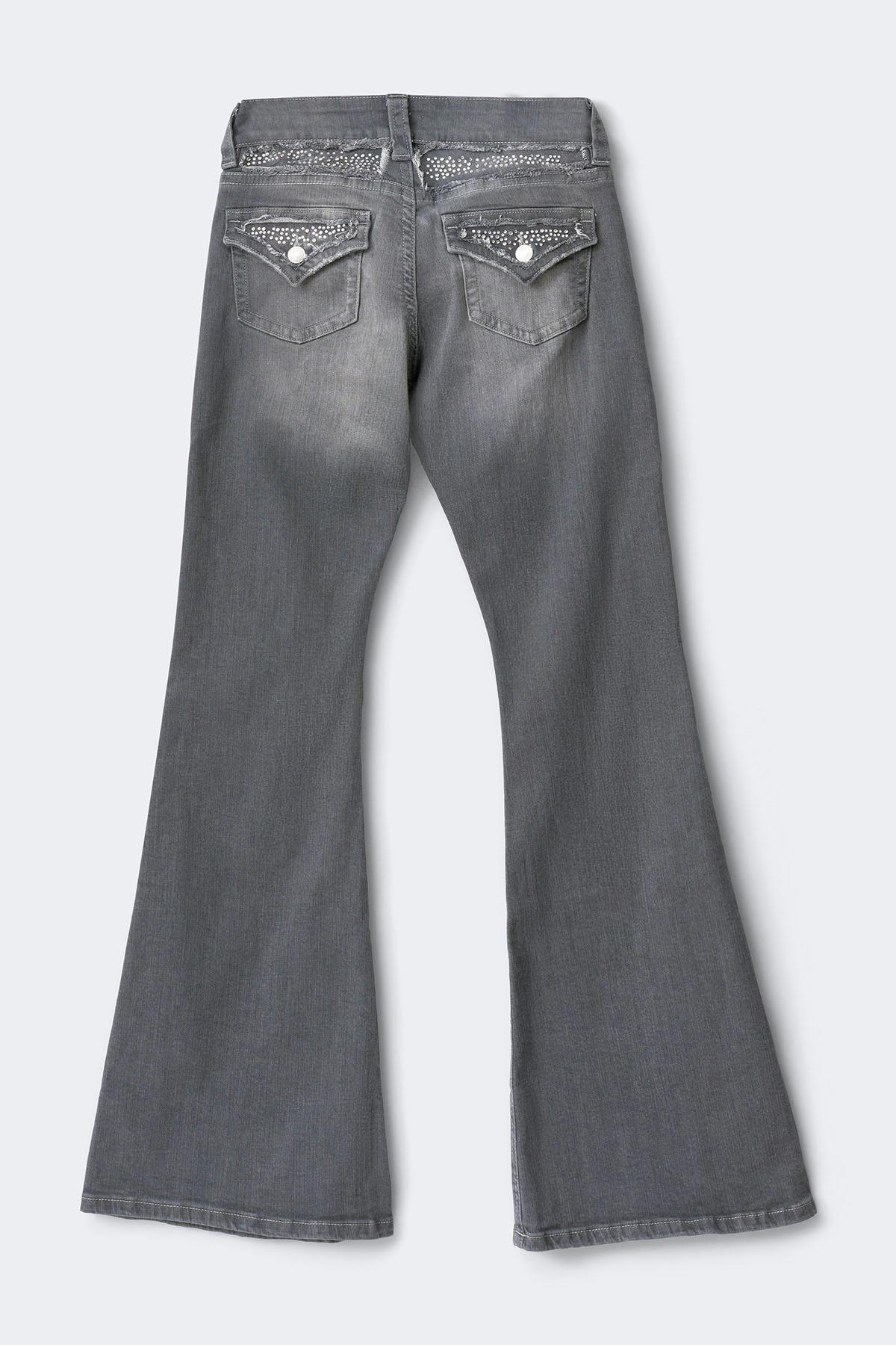 14+ low rise flap jeans petite - Gris
