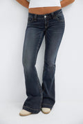 14+ low rise flap jeans tall - Gris