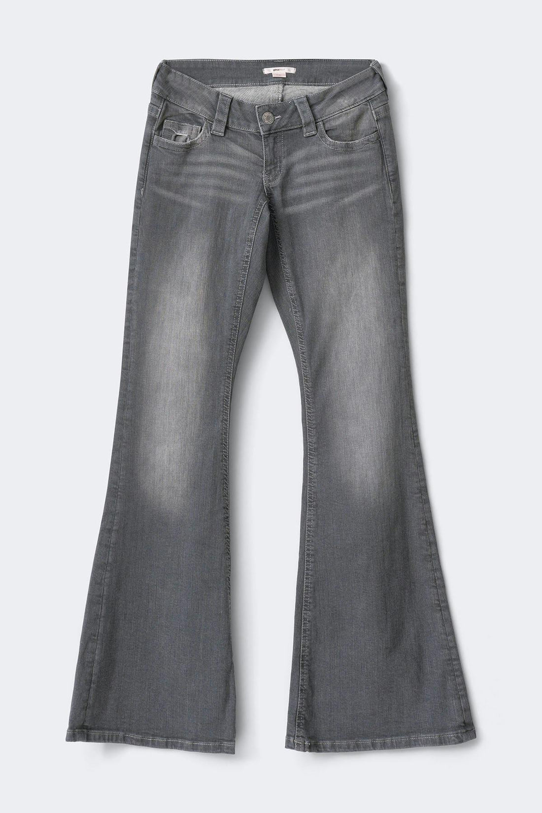 14+ low rise flap jeans tall - Gris