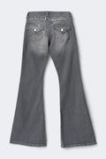 14+ low rise flap jeans tall - Gris