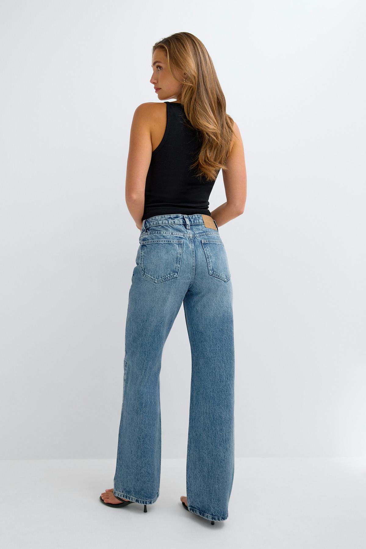 Rebel rhinestone jeans - Bleu