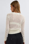 Knitted lace cardigan - Blanc cassé