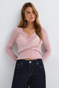 Knitted lace cardigan - Ecru
