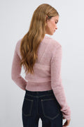Knitted lace cardigan - Pale mauve