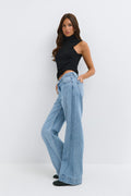Twisted wide jeans - Bleu clair