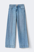 Twisted wide jeans - Bleu clair