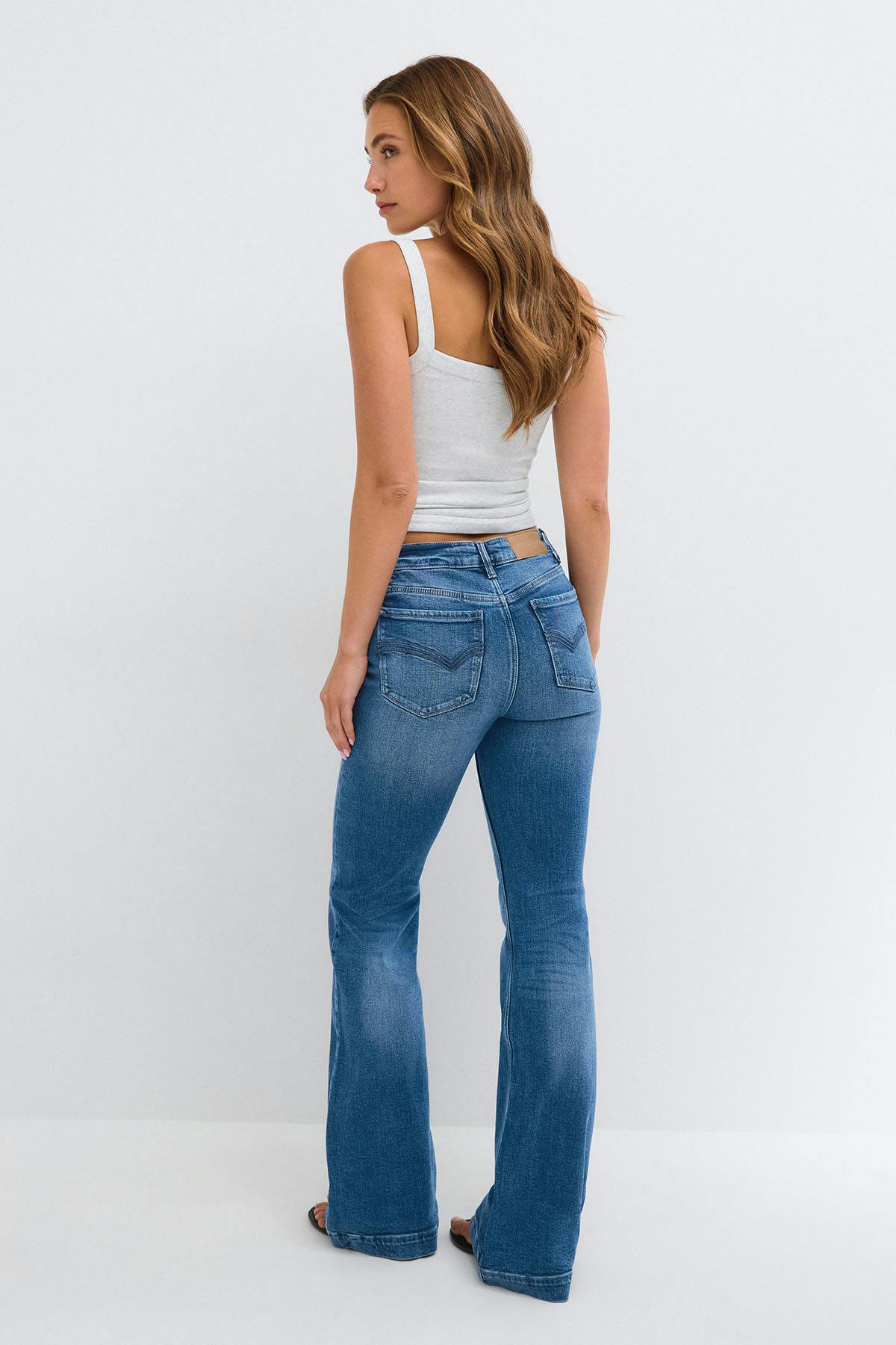 Shape up flare jeans - Mid blue