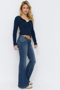 14+ delowlow flare jeans tall - Mid blue