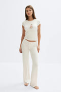 Tight loungewear top - Powder melange