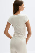 Tight loungewear top - Powder melange