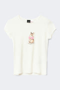 Tight loungewear top - Powder melange