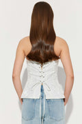 Brocarde corset top - Blanc cassé