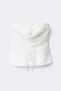 Brocarde corset top - Blanc cassé