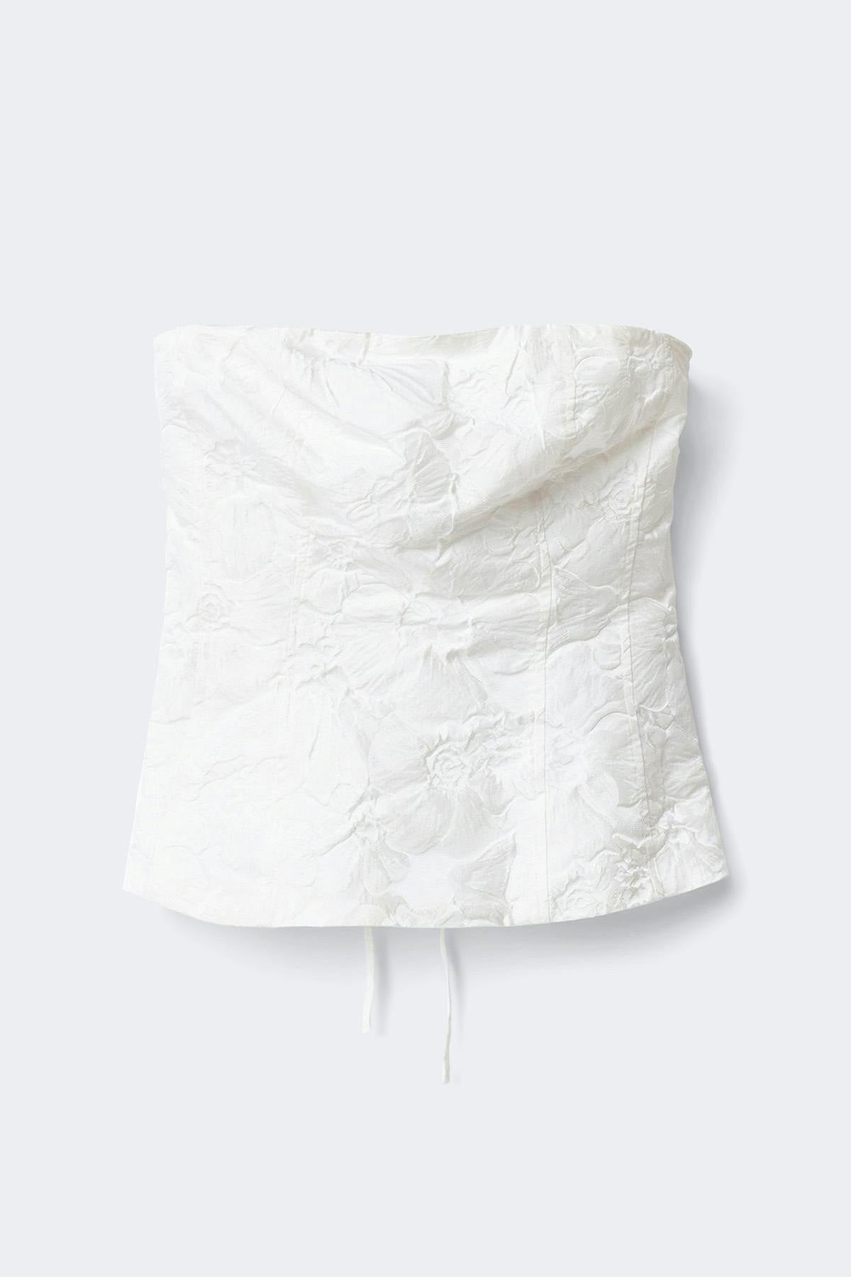 Brocarde corset top - Blanc cassé