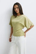 Open back satin blouse - Taupe grey