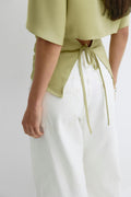 Open back satin blouse - Taupe grey