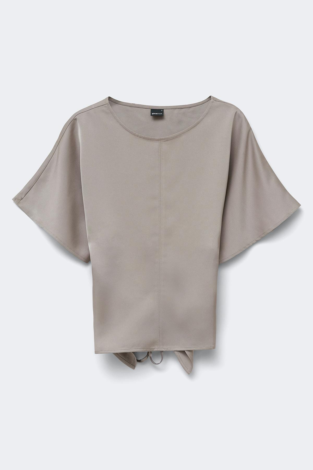 Open back satin blouse - Noir