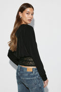 Slouchy lace top - Noir