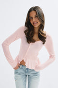 14+ frill top - Brown multi
