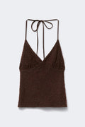 Beaded open back singlet - Marron foncé