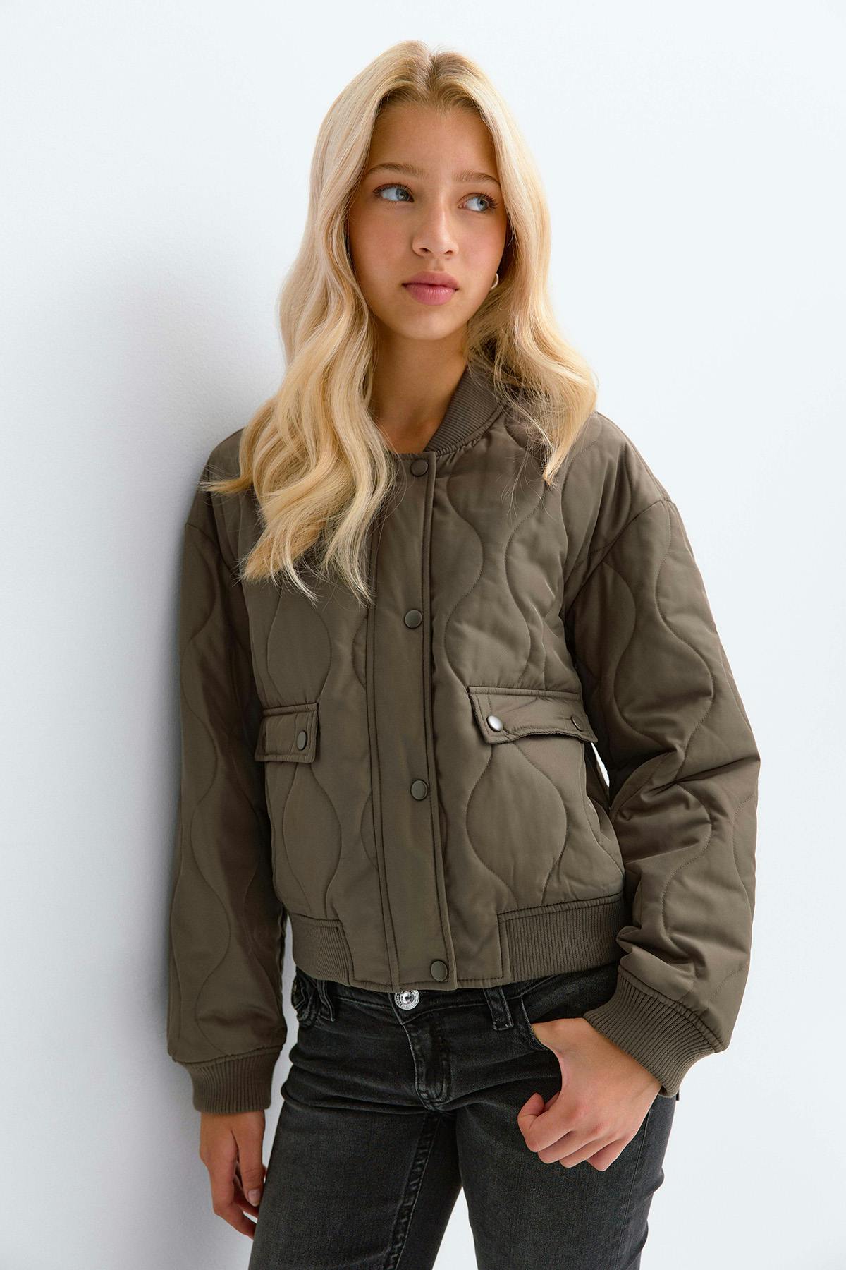 Y quilted jacket - Kaki