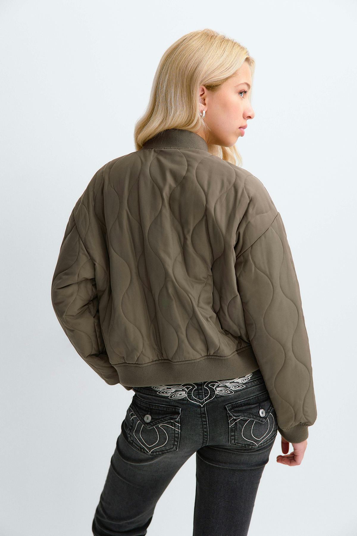 Y quilted jacket - Kaki