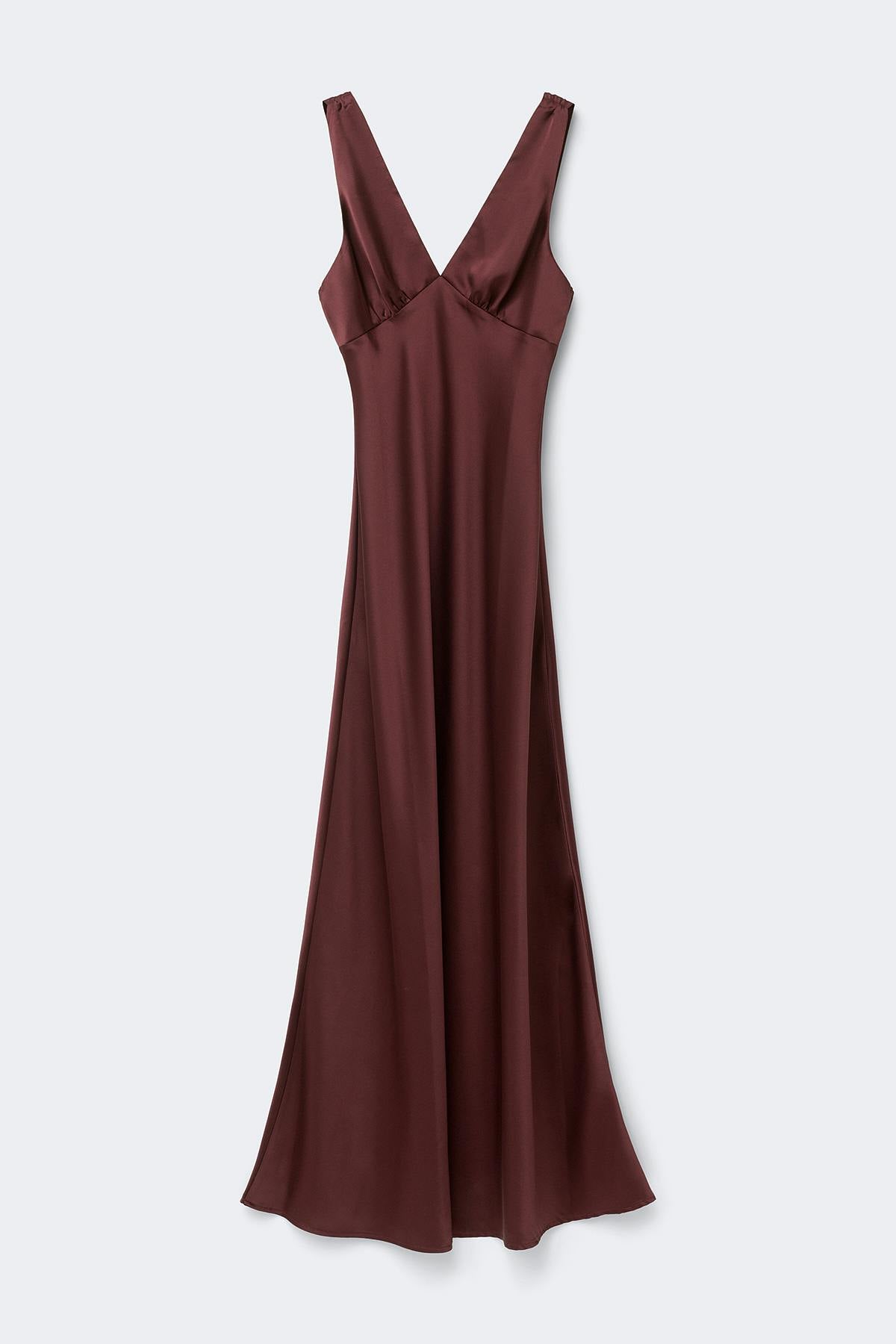Satin maxi dress - Butter yellow