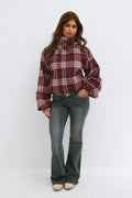 14+ checked bomber jacket - Red check