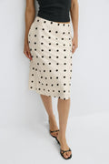 Satin midi skirt - Bleu marine