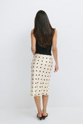 Satin midi skirt - Bleu marine