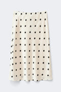Satin midi skirt - Black dot