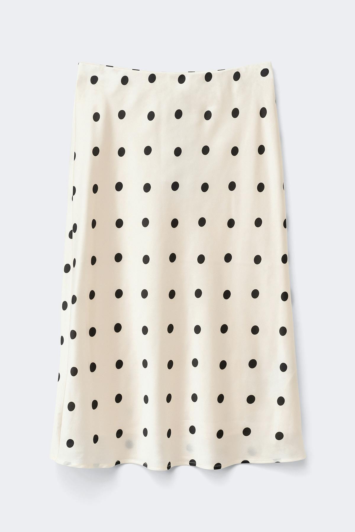 Satin midi skirt - Black dot