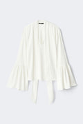 Wide sleeve scarf top - Creme