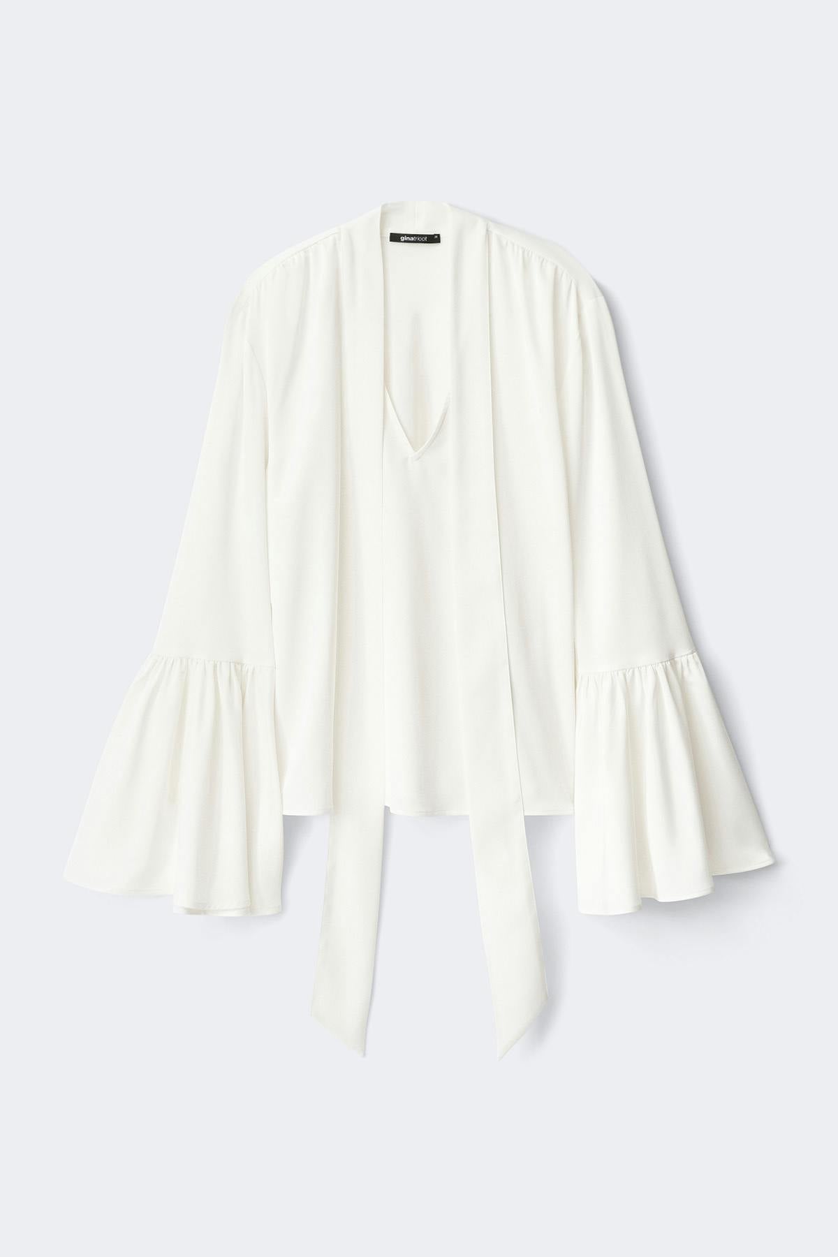 Wide sleeve scarf top - Creme