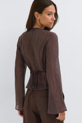 Lace blouse - Marron foncé
