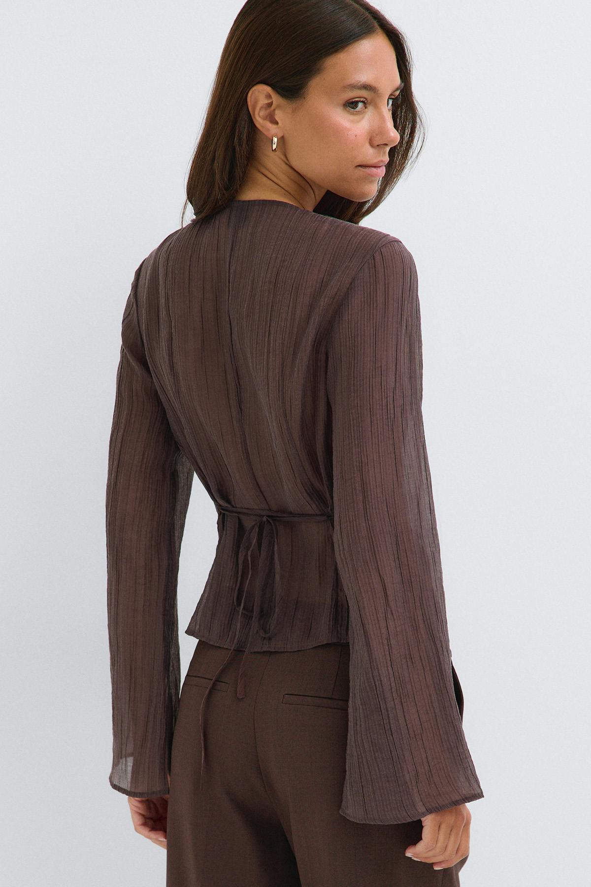 Lace blouse - Marron foncé