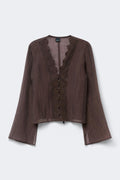 Lace blouse - Marron foncé