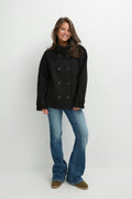 Y high neck felt jacket - Geometric art