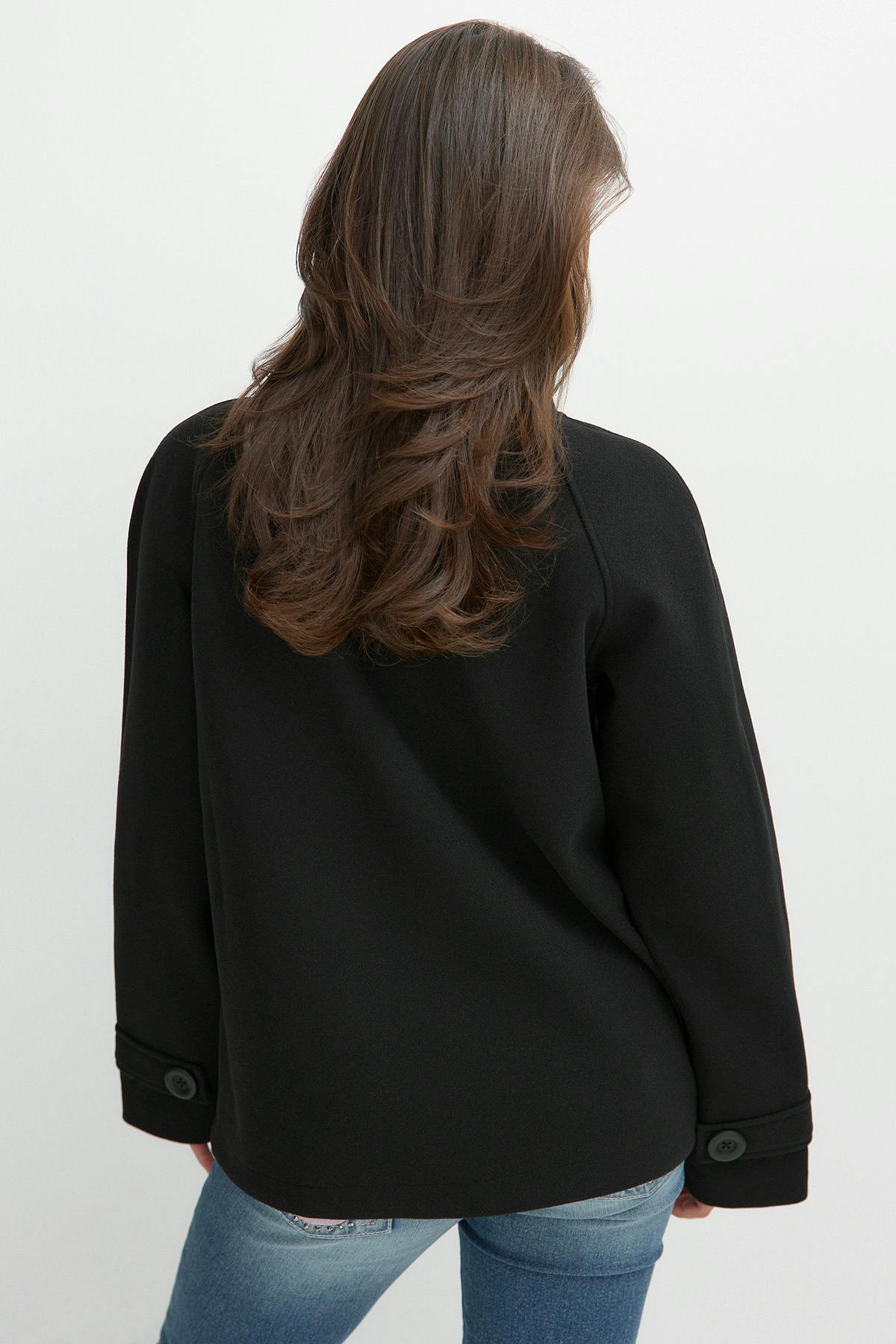 Y high neck felt jacket - Geometric art