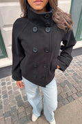 Y high neck felt jacket - Geometric art