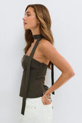 corset top - Check aop