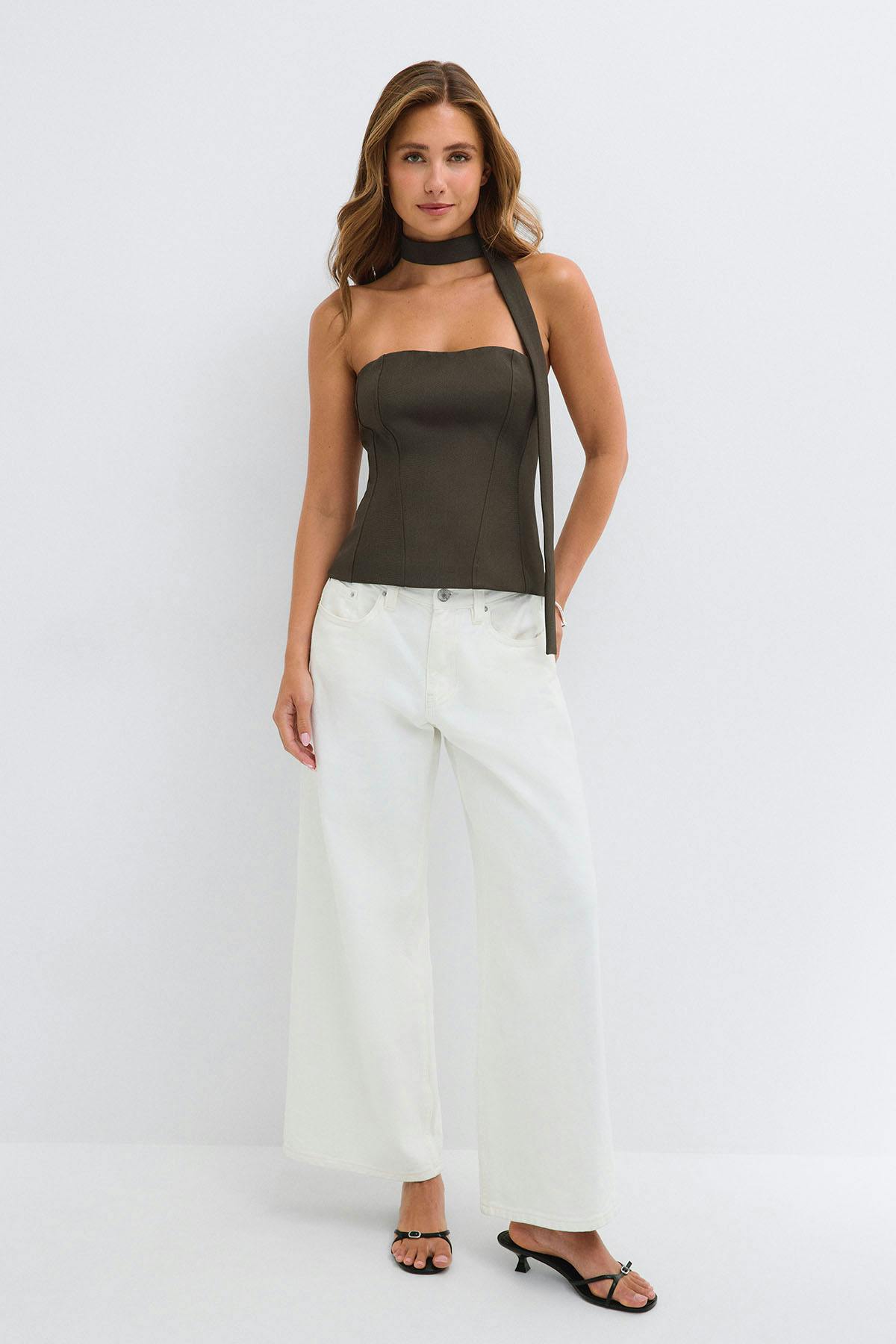 corset top - Check aop