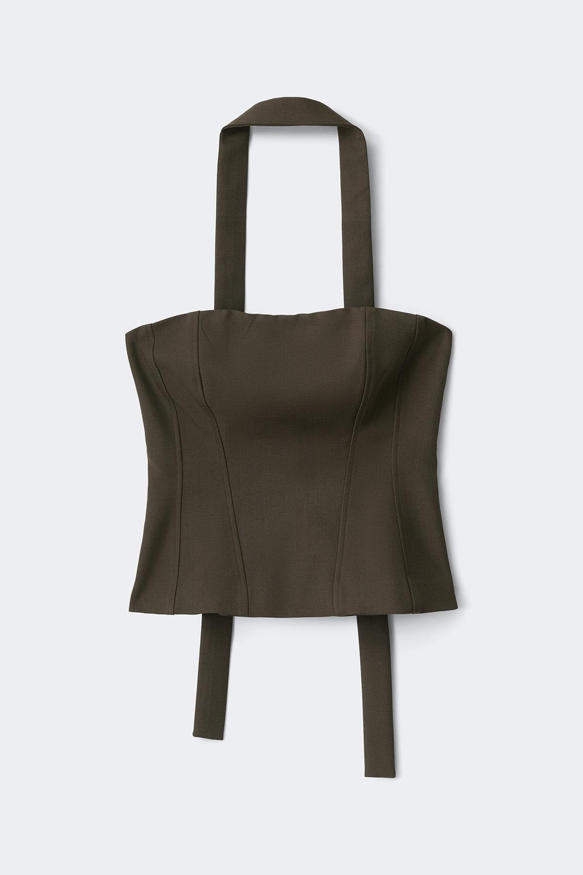 corset top - Check aop