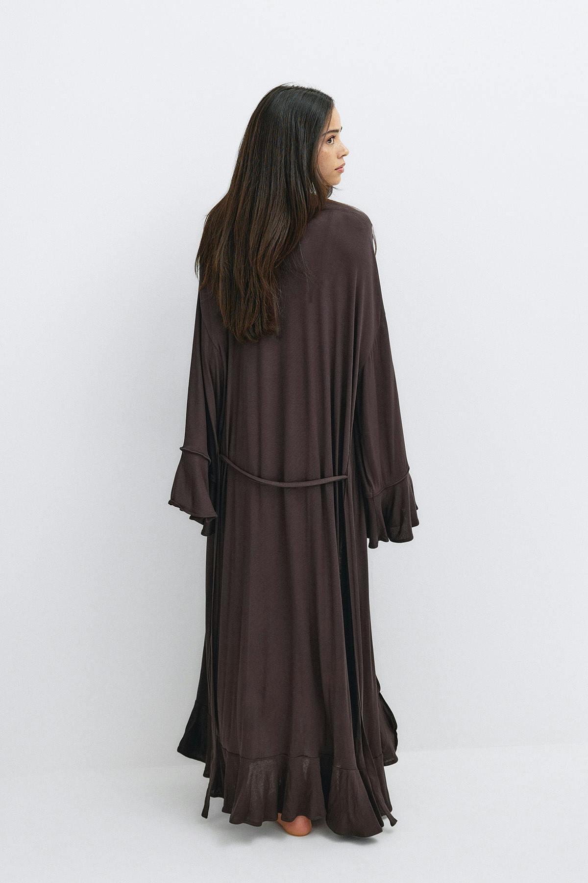 Soft loungewear robe - Marron foncé