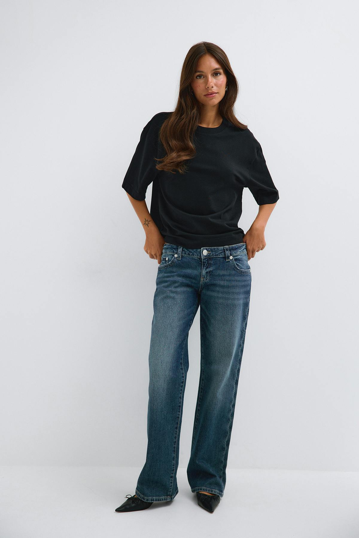 Rebel low wide jeans - Bleu